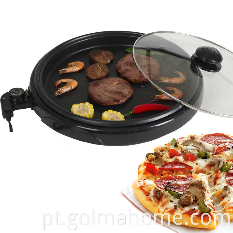 Panela elétrica para pizza Panela redonda de 30cm Frigideira elétrica frigideira antiaderente giddle